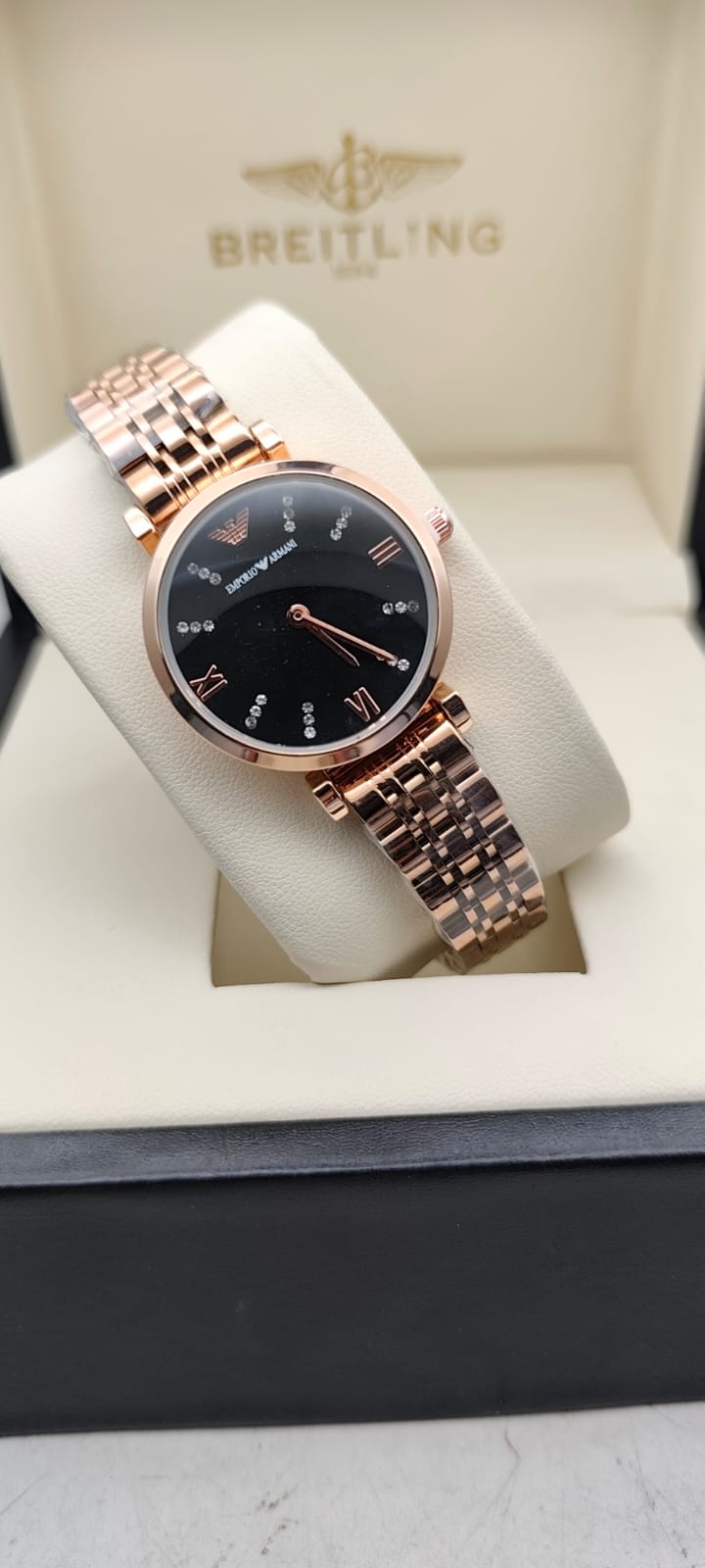 Luxury Rose Gold Women's Premium Analog Watch – Black Dial | Elegant Stainless Steel Strap | Stylish Party & Casual Wear