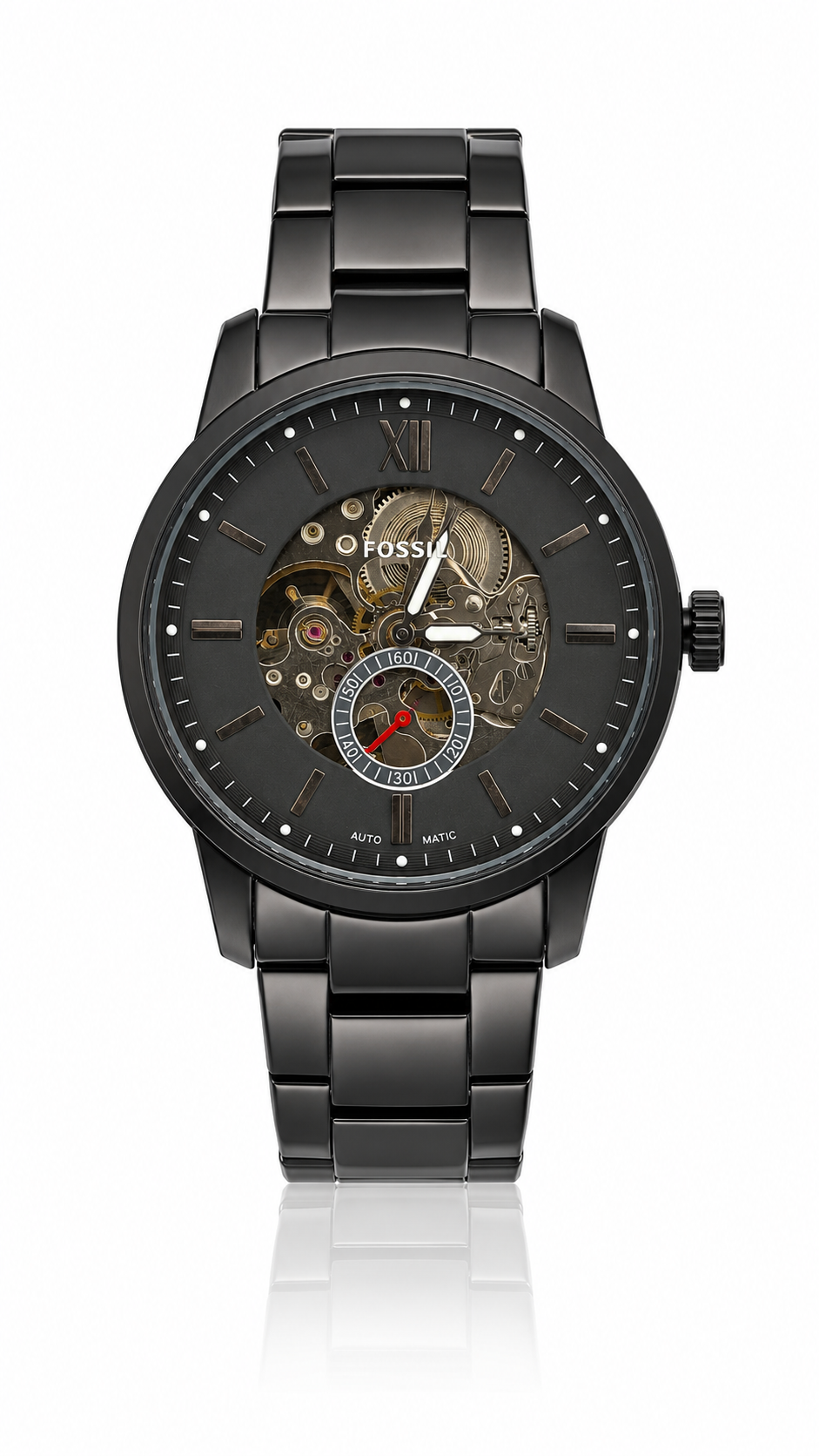 Premium Automatic Skeleton Stainless Steel Men's Watch – Black Finish