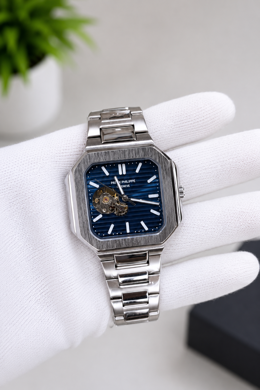 Premium Stainless Steel Luxury Automatic Wrist Watch – Blue Dial