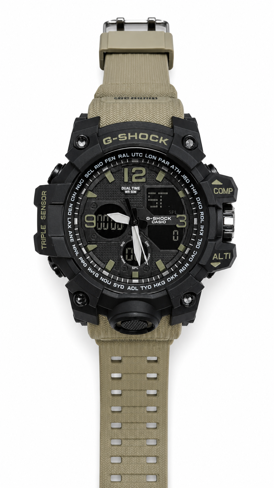 Rugged Outdoor Dual Display Sports Watch with Compass & Altimeter Style Design