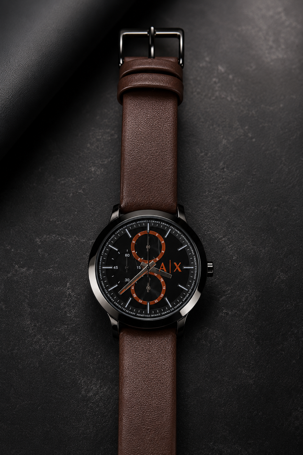 Premium Black Dial Leather Strap Analog Watch