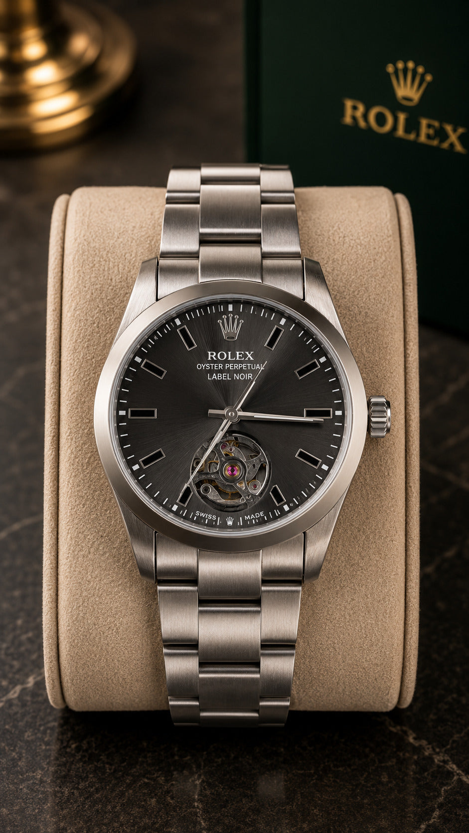 Luxury Stainless Steel Automatic Skeleton Dial Wrist Watch