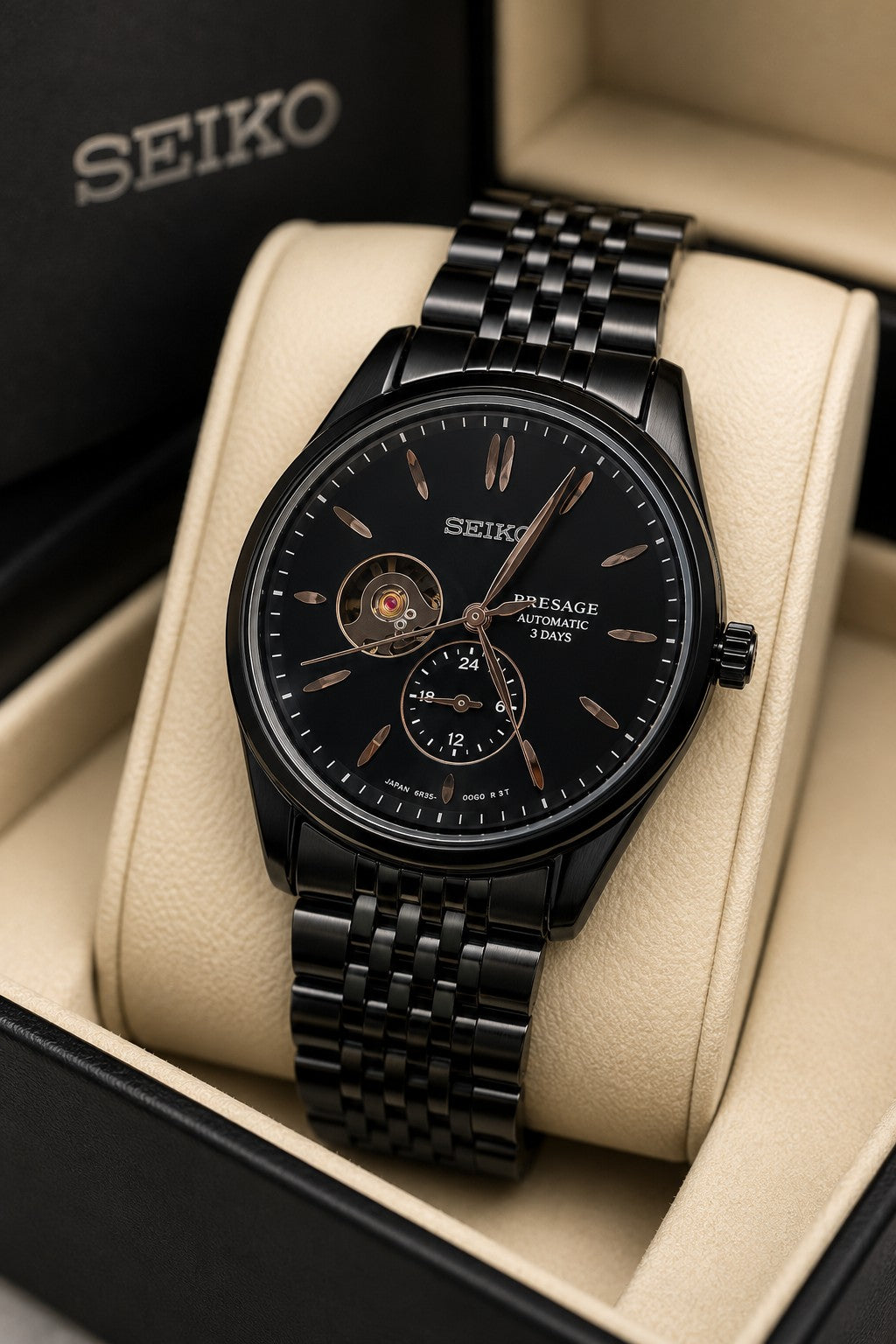 Luxury Automatic Skeleton Dial Stainless Steel Men's Watch – Black