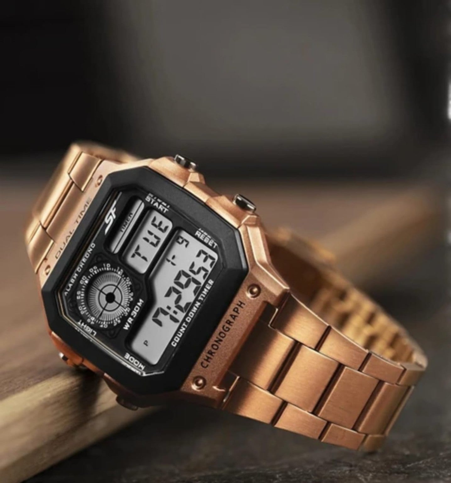 Premium Digital Chronograph Stainless Steel Watch