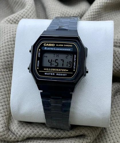 Classic Digital LED Wrist Watch for Men & Women – Black Stainless Steel Strap