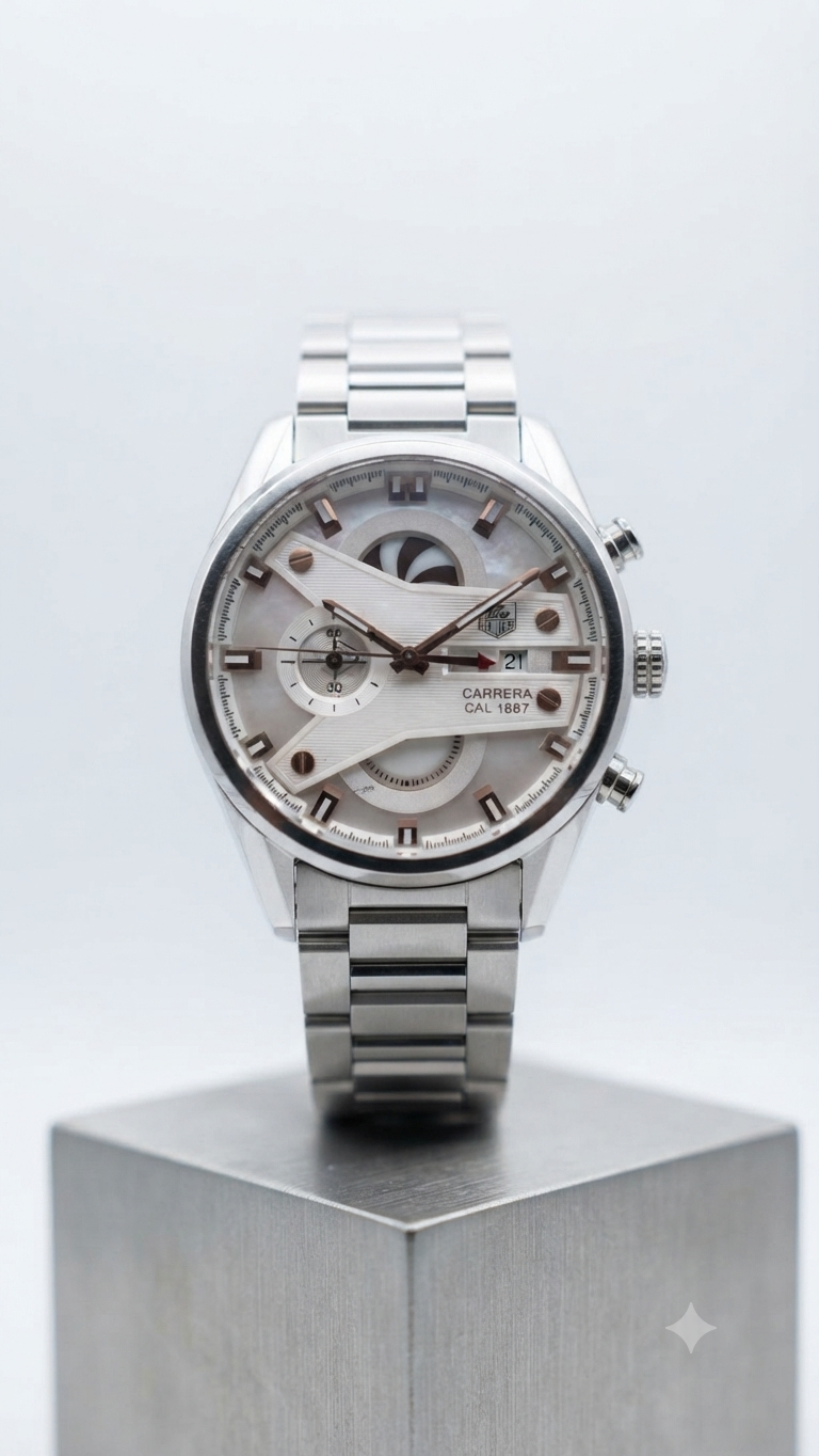 Premium Stainless Steel Chronograph Men's Watch – Luxury Analog Quartz Wristwatch with Date Display