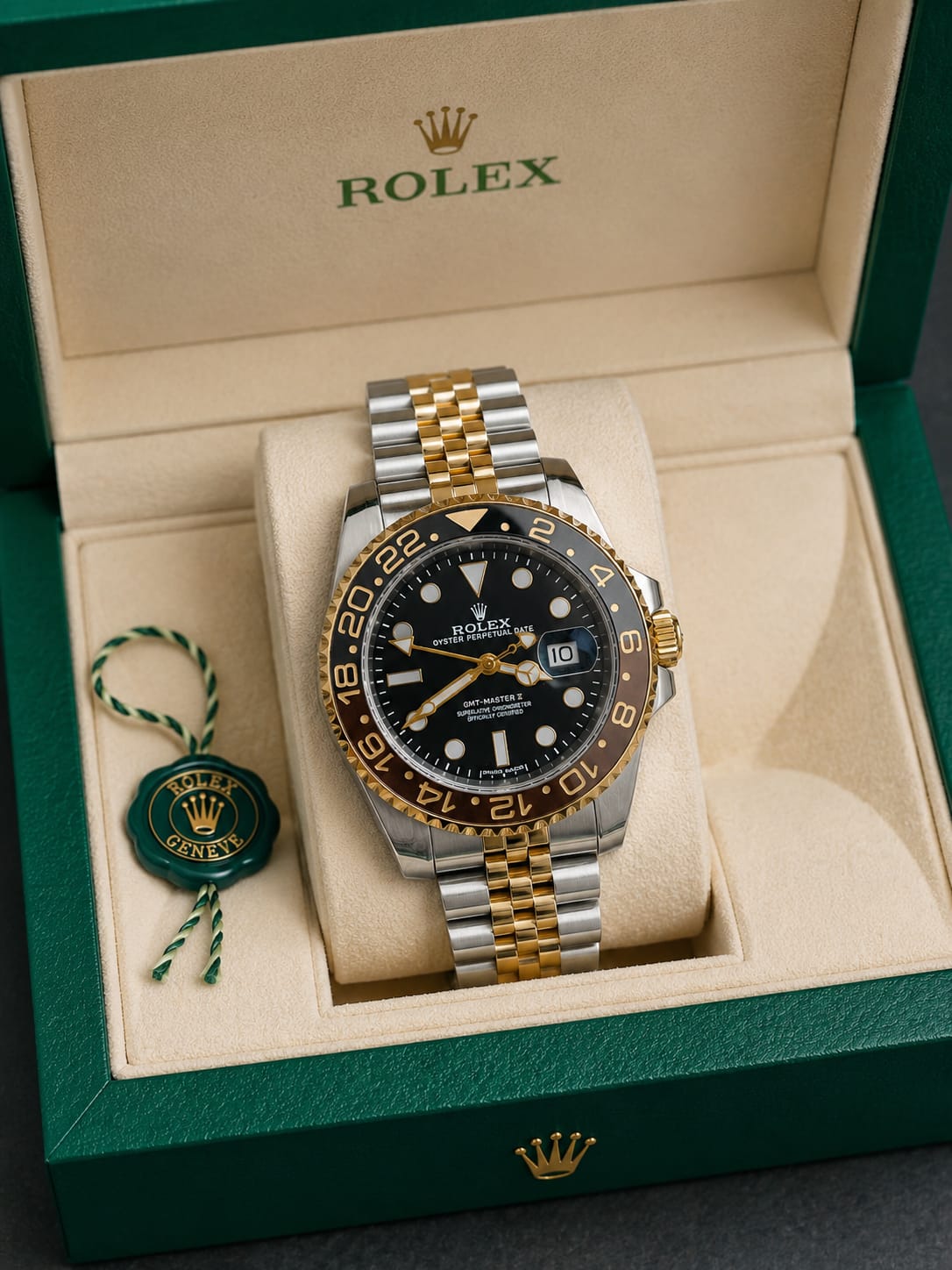 Luxury Automatic GMT Stainless Steel & Gold Premium Wrist Watch