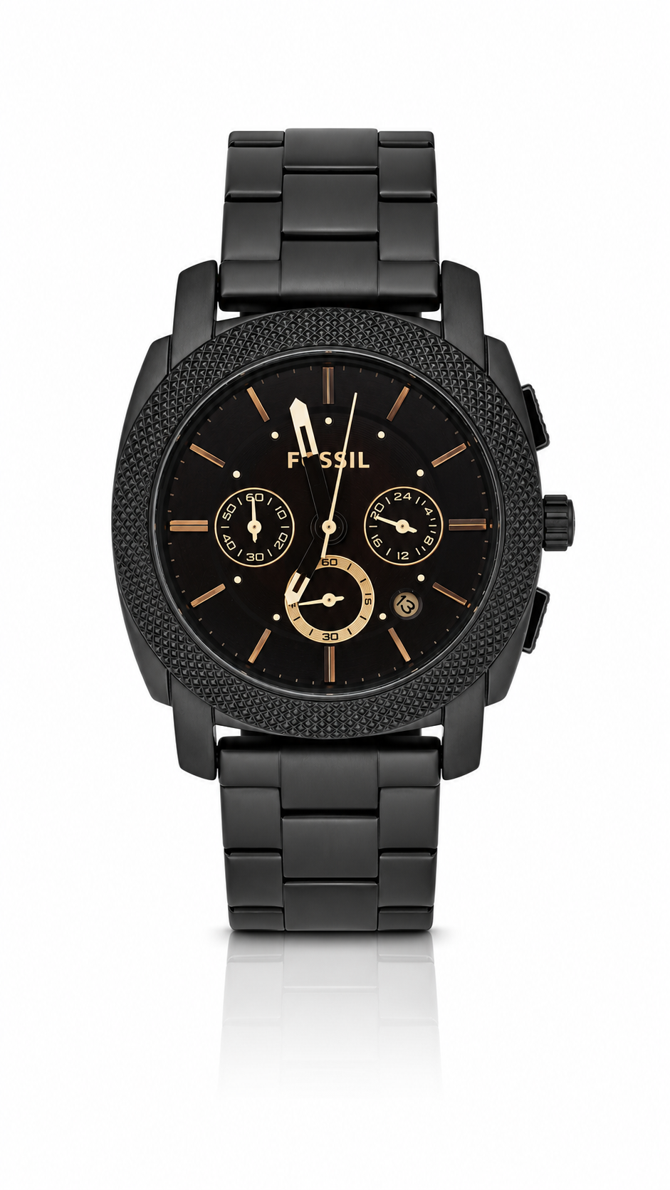 Luxury Black Stainless Steel Chronograph Watch for Men