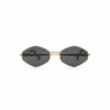 Premium Geometric Metal Frame Sunglasses | Black Lens