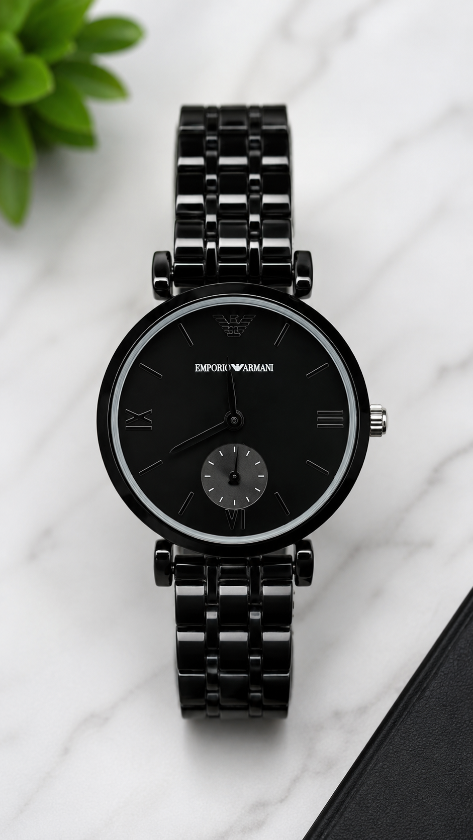 Premium Black Stainless Steel Analog Wrist Watch
