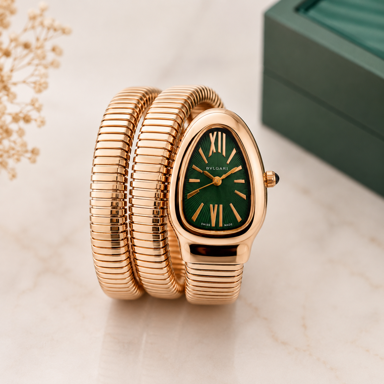 Luxury Gold Finish Women’s Designer Bracelet Watch