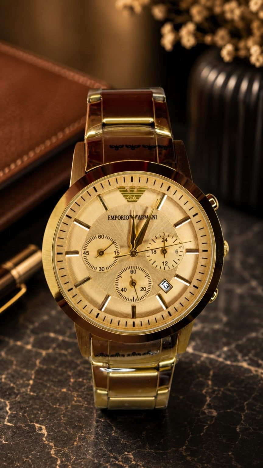 Luxury Gold Stainless Steel Analog Men's Watch