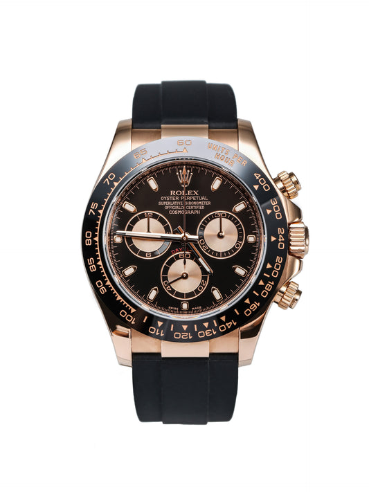 Luxury Rose Gold Black Chronograph working Men's Watch | Premium Silicone Strap Analog Wrist Watch