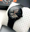 Luxury Black Skeleton Dial Analog Watch for Men | Premium Stainless Steel & ceramic stone Strap | Automatic Style Designer Wrist Watch