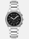 Premium Stainless Steel Chronograph Analog Watch for Men | Black Dial | Silver Metal Strap | Date Display